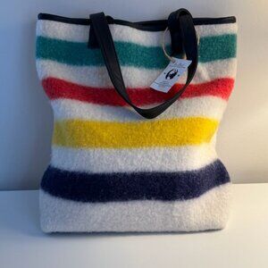 NWT Pendelton Rainbow Wool Tote w/ Leather Straps